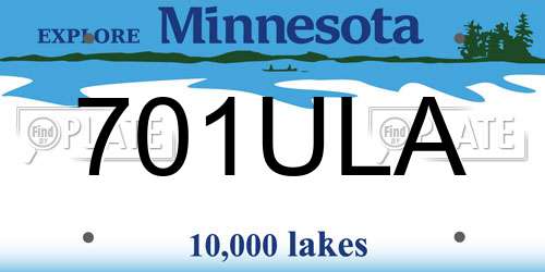701ULA Minnesota License Plate
