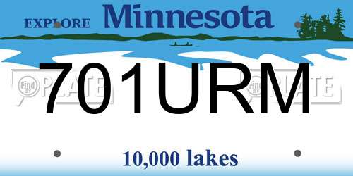 701URM Minnesota License Plate
