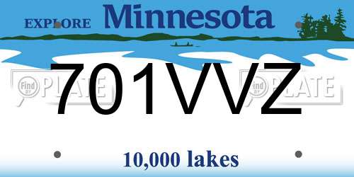 701VVZ Minnesota License Plate