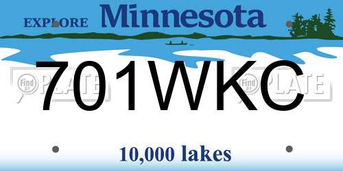 701WKC Minnesota License Plate
