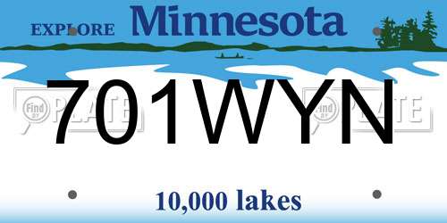 701WYN Minnesota License Plate