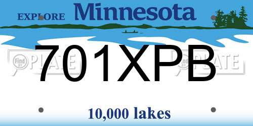 701XPB Minnesota License Plate