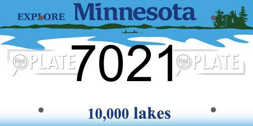 7021 Minnesota License Plate