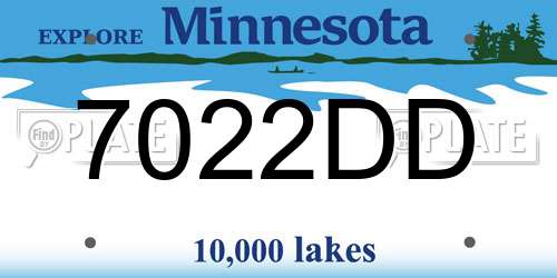 7022DD Minnesota License Plate