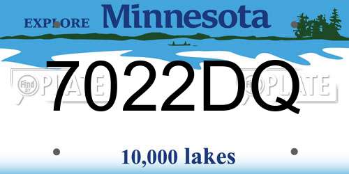 7022DQ Minnesota License Plate