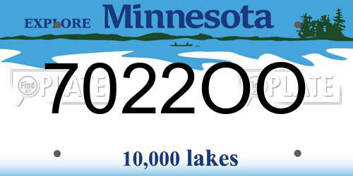 7022OO Minnesota License Plate