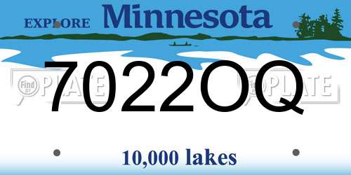 7022OQ Minnesota License Plate