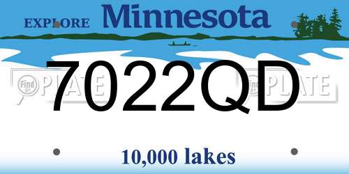 7022QD Minnesota License Plate