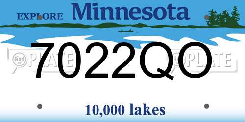 7022QO Minnesota License Plate