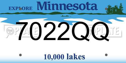 7022QQ Minnesota License Plate