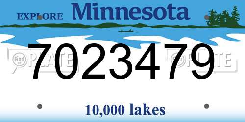 7023479 Minnesota License Plate