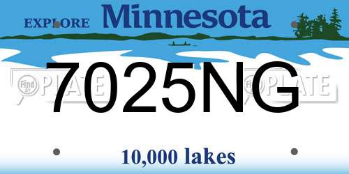 7025NG Minnesota License Plate