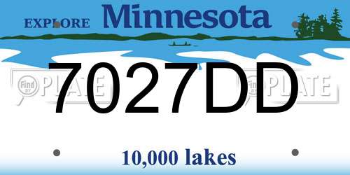 7027DD Minnesota License Plate