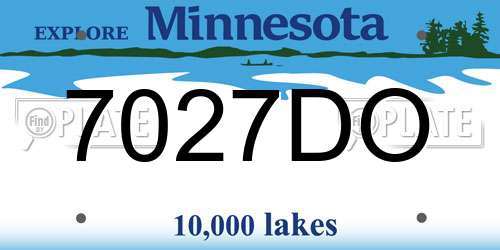 7027DO Minnesota License Plate