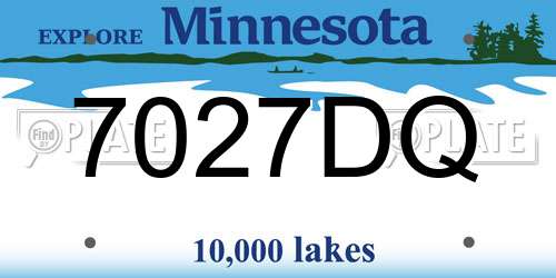 7027DQ Minnesota License Plate
