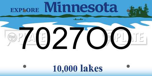 7027OO Minnesota License Plate