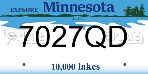 7027QD Minnesota License Plate