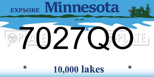 7027QO Minnesota License Plate