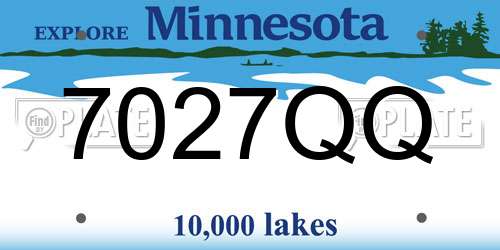 7027QQ Minnesota License Plate