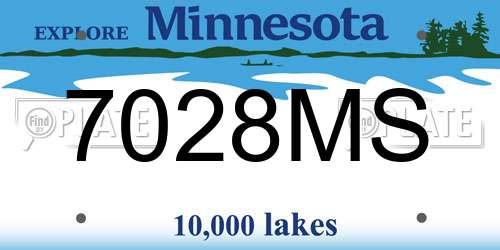 7028MS Minnesota License Plate
