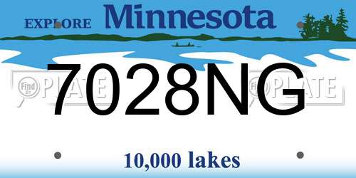 7028NG Minnesota License Plate