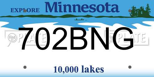 702BNG Minnesota License Plate