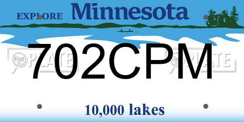 702CPM Minnesota License Plate