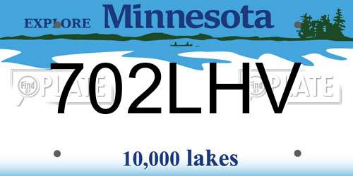 702LHV Minnesota License Plate