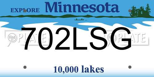 702LSG Minnesota License Plate