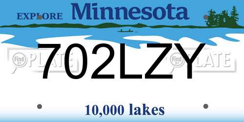 702LZY Minnesota License Plate