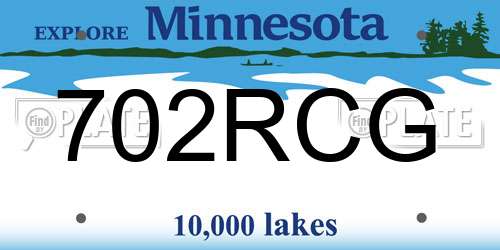 702RCG Minnesota License Plate