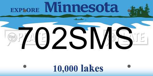 702SMS Minnesota License Plate