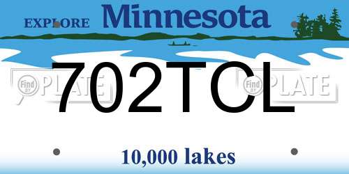 702TCL Minnesota License Plate