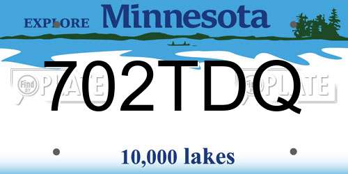 702TDQ Minnesota License Plate