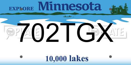 702TGX Minnesota License Plate