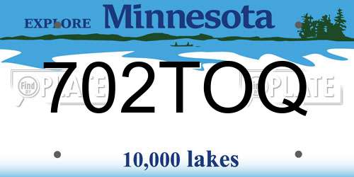 702TOQ Minnesota License Plate