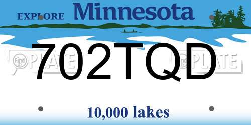 702TQD Minnesota License Plate