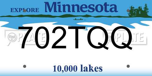 702TQQ Minnesota License Plate