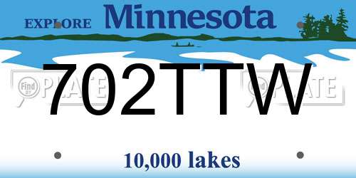 702TTW Minnesota License Plate
