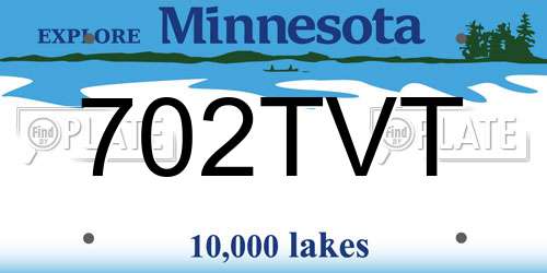 702TVT Minnesota License Plate