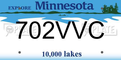 702VVC Minnesota License Plate