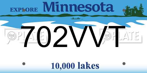 702VVT Minnesota License Plate