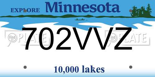 702VVZ Minnesota License Plate