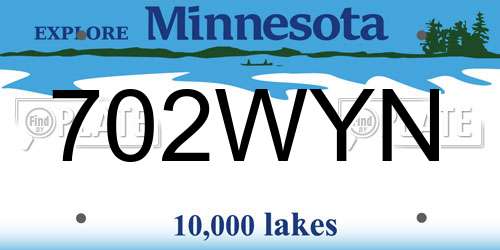 702WYN Minnesota License Plate