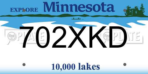 702XKD Minnesota License Plate