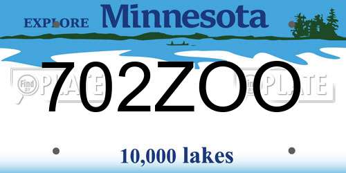 702ZOO Minnesota License Plate