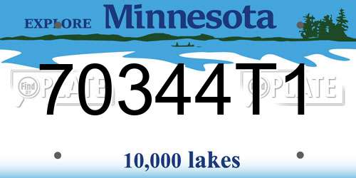70344T1 Minnesota License Plate