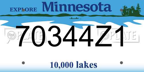 70344Z1 Minnesota License Plate