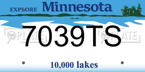 7039TS Minnesota License Plate