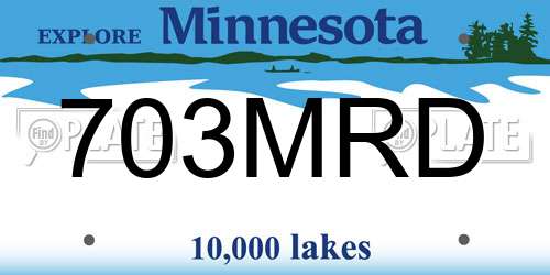 703MRD Minnesota License Plate
